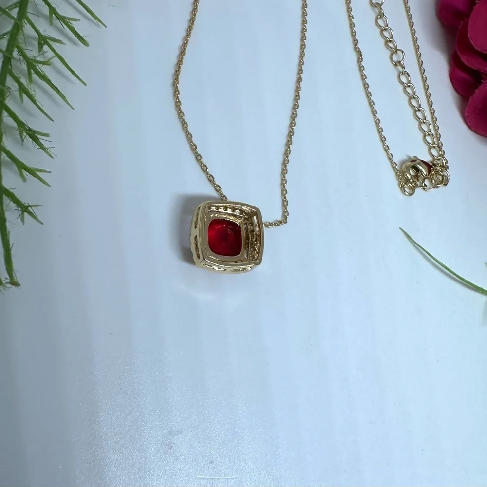 NEW⚜️ Red Crystal Charm Necklace
